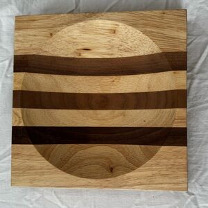Wooden Striped Cutting Board ulu chopping bowl/cutting